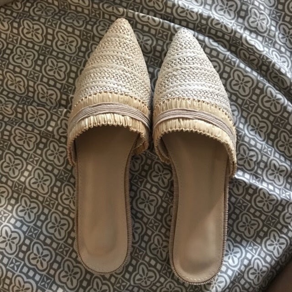 Beige flats / mules size 8